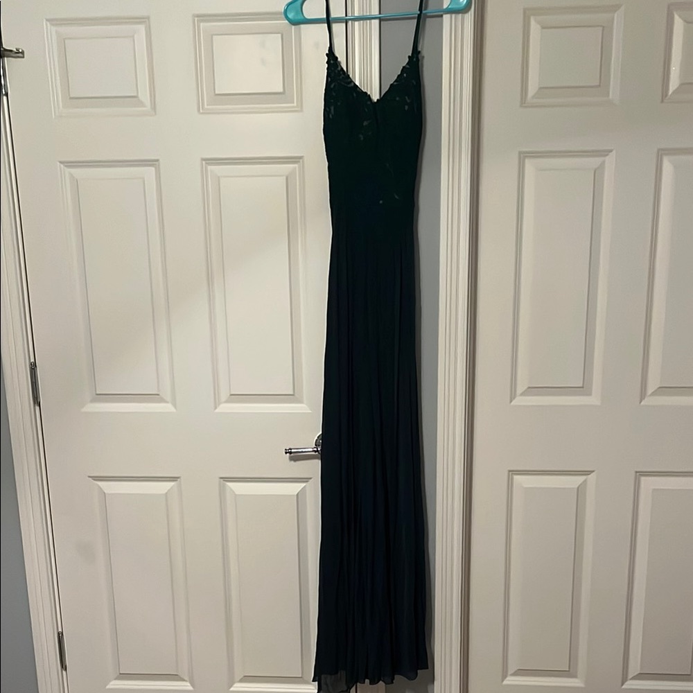 Green Floral Textured Maxi Dress